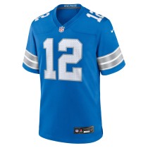 Men's Detroit Lions Brandon Joseph Number 12 Nike Blue Team Game Jersey