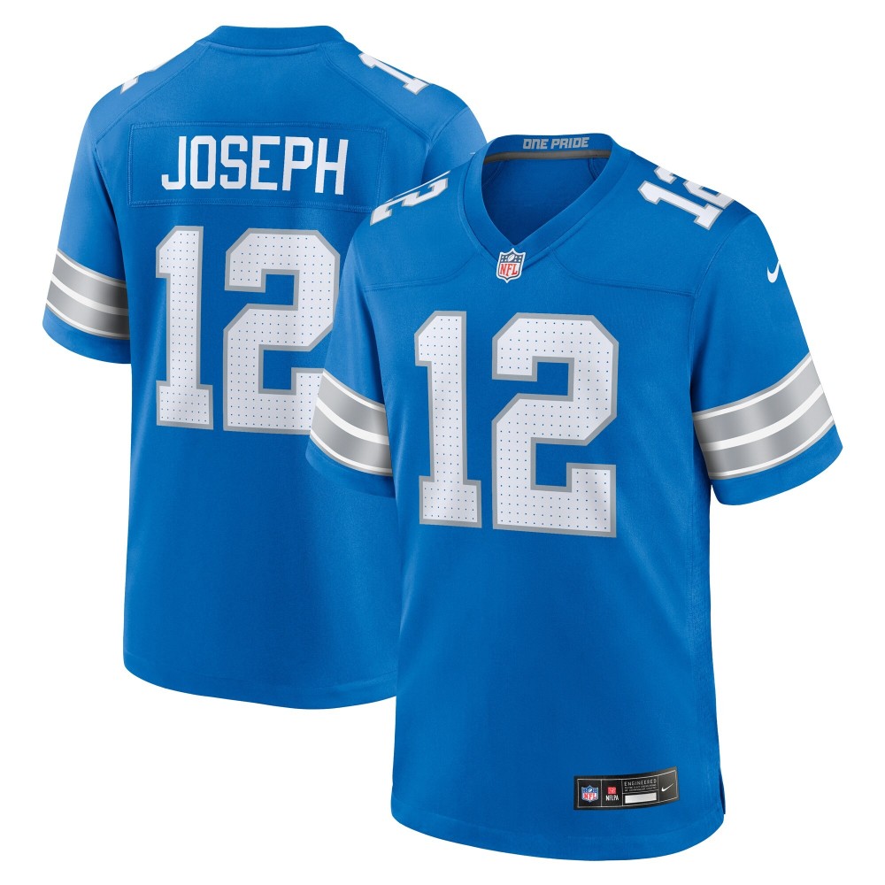 Men's Detroit Lions Brandon Joseph Number 12 Nike Blue Team Game Jersey