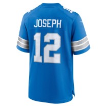 Men's Detroit Lions Brandon Joseph Number 12 Nike Blue Team Game Jersey