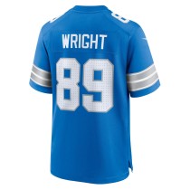 Men's Detroit Lions Brock Wright Number 89 Nike Blue Team Game Jersey