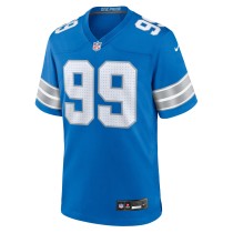 Men's Detroit Lions Brodric Martin Number 99 Nike Blue Team Game Jersey