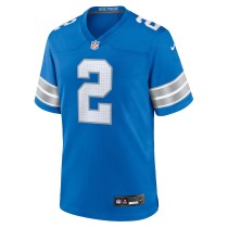 Men's Detroit Lions Hendon Hooker Number 2 Nike Blue Team Game Jersey