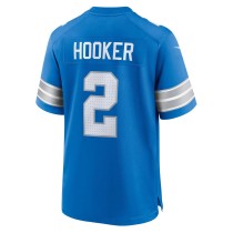 Men's Detroit Lions Hendon Hooker Number 2 Nike Blue Team Game Jersey