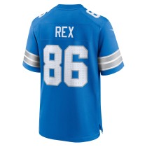 Men's Detroit Lions Isaac Rex Number 86 Nike Blue Game Jersey