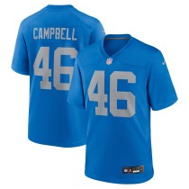 Men's Detroit Lions Jack Campbell Number 46 Nike Blue Alternate Game Jersey