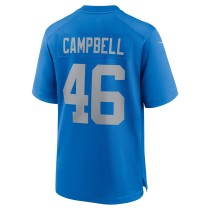 Men's Detroit Lions Jack Campbell Number 46 Nike Blue Alternate Game Jersey