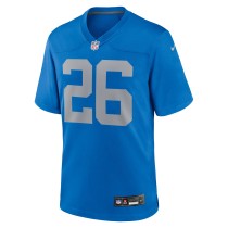 Men's Detroit Lions Jahmyr Gibbs Number 26 Nike Blue Alternate Game Jersey