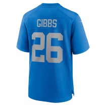 Men's Detroit Lions Jahmyr Gibbs Number 26 Nike Blue Alternate Game Jersey