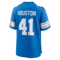 Men's Detroit Lions James Houston Number 41 Nike Blue Team Game Jersey