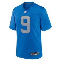 Men's Detroit Lions Jameson Williams Number 9 Nike Blue Alternate Game Jersey