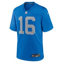 Men's Detroit Lions Jared Goff Number 16 Nike Blue Alternate Game Jersey