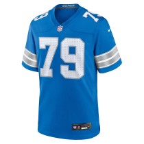 Men's Detroit Lions John Cominsky Number 79 Nike Blue Team Game Jersey