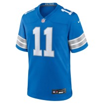 Men's Detroit Lions Kalif Raymond Number 11 Nike Blue Team Game Jersey