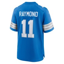 Men's Detroit Lions Kalif Raymond Number 11 Nike Blue Team Game Jersey