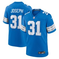 Men's Detroit Lions Kerby Joseph Number 31 Nike Blue Team Game Jersey