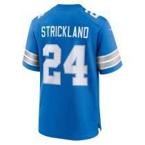 Men's Detroit Lions Loren Strickland Number 24 Nike Blue Team Game Jersey