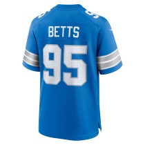 Men's Detroit Lions Mathieu Betts Number 95 Nike Blue Game Jersey