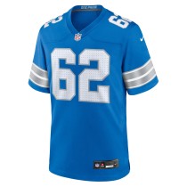 Men's Detroit Lions Michael Niese Number 62 Nike Blue Team Game Jersey