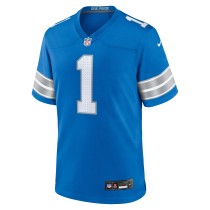 Men's Detroit Lions Dad Number 1 Nike Blue Game Jersey