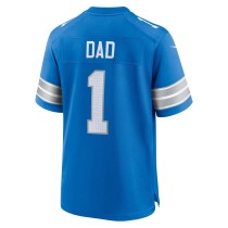 Men's Detroit Lions Dad Number 1 Nike Blue Game Jersey