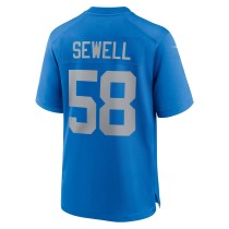 Men's Detroit Lions Penei Sewell Number 58 Nike Blue Alternate Game Jersey