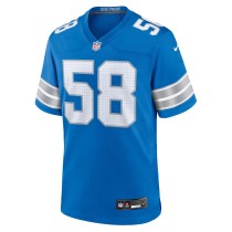 Men's Detroit Lions Penei Sewell Number 58 Nike Blue Game Jersey