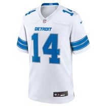 Men's Detroit Lions Amon-Ra St. Brown Number 14 Nike White Game Jersey