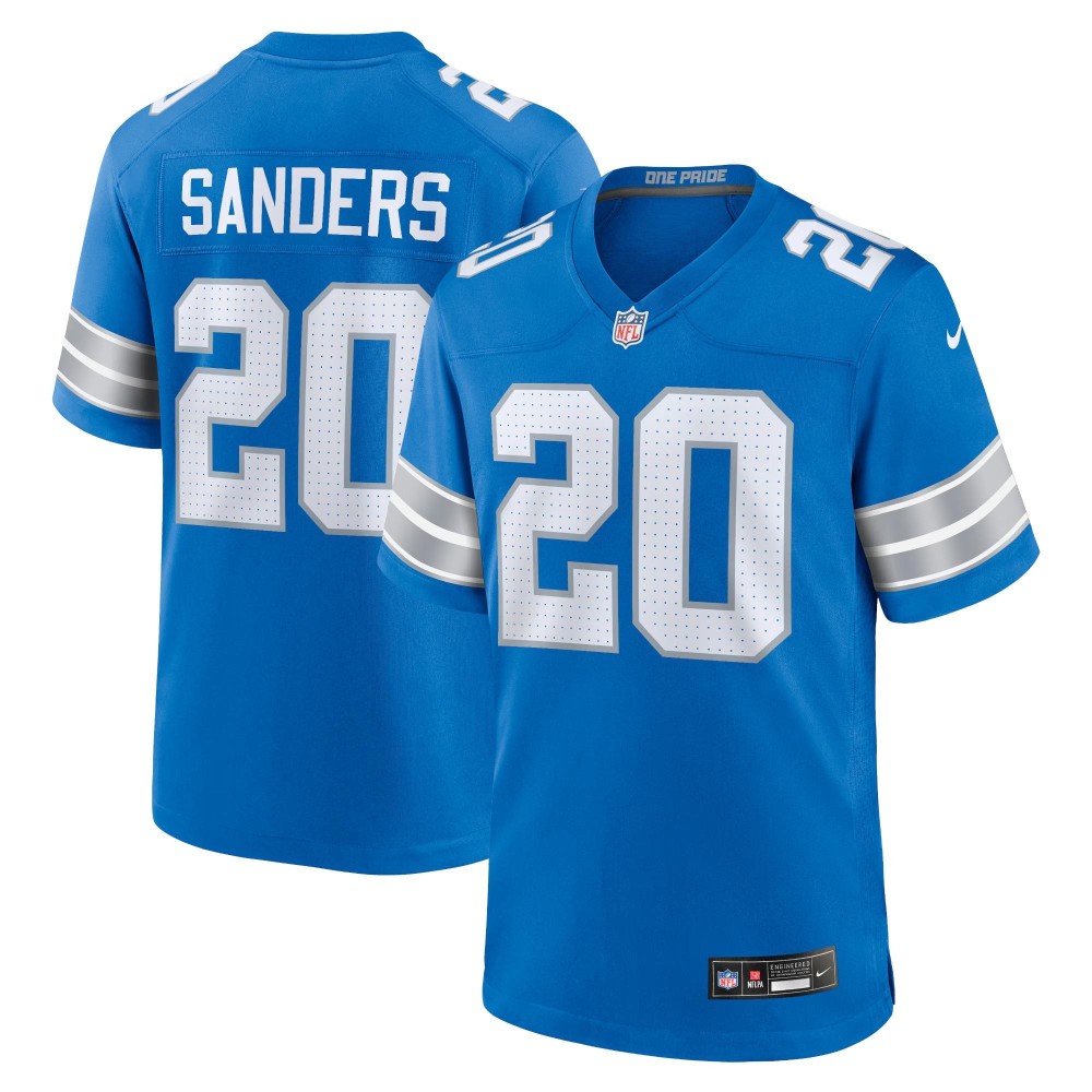 Men's Detroit Lions Barry Sanders Number 20 Nike Blue Retired Player Game Jersey