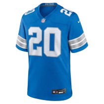 Men's Detroit Lions Barry Sanders Number 20 Nike Blue Retired Player Game Jersey