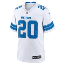 Men's Detroit Lions Barry Sanders Number 20 Nike White Retired Player Game Jersey