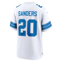 Men's Detroit Lions Barry Sanders Number 20 Nike White Retired Player Game Jersey