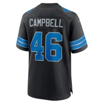 Men's Detroit Lions Jack Campbell Number 46 Nike Black Game Jersey