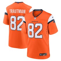 Men's Denver Broncos Adam Trautman Number 82 Nike Orange Team Game Jersey