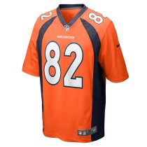 Men's Denver Broncos Adam Trautman Number 82 Nike Orange Team Game Jersey1