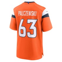 Men's Denver Broncos Alex Palczewski Number 63 Nike Orange Team Game Jersey