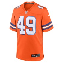 Men's Denver Broncos Alex Singleton Number 49 Nike Orange Alternate Game Jersey