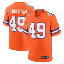 Men's Denver Broncos Alex Singleton Number 49 Nike Orange Alternate Game Jersey