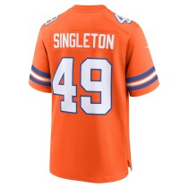 Men's Denver Broncos Alex Singleton Number 49 Nike Orange Alternate Game Jersey