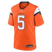 Men's Denver Broncos Baron Browning Number 5 Nike Orange Team Game Jersey