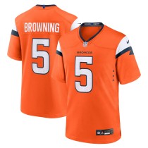 Men's Denver Broncos Baron Browning Number 5 Nike Orange Team Game Jersey