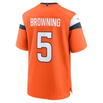 Men's Denver Broncos Baron Browning Number 5 Nike Orange Team Game Jersey