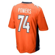 Men's Denver Broncos Ben Powers Number 74 Nike Orange Game Player Jersey