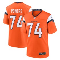 Men's Denver Broncos Ben Powers Number 74 Nike Orange Team Game Jersey