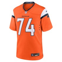 Men's Denver Broncos Ben Powers Number 74 Nike Orange Team Game Jersey