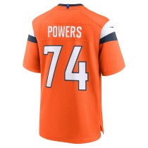 Men's Denver Broncos Ben Powers Number 74 Nike Orange Team Game Jersey