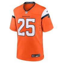 Men's Denver Broncos Blake Watson Number 25 Nike Orange Team Game Jersey