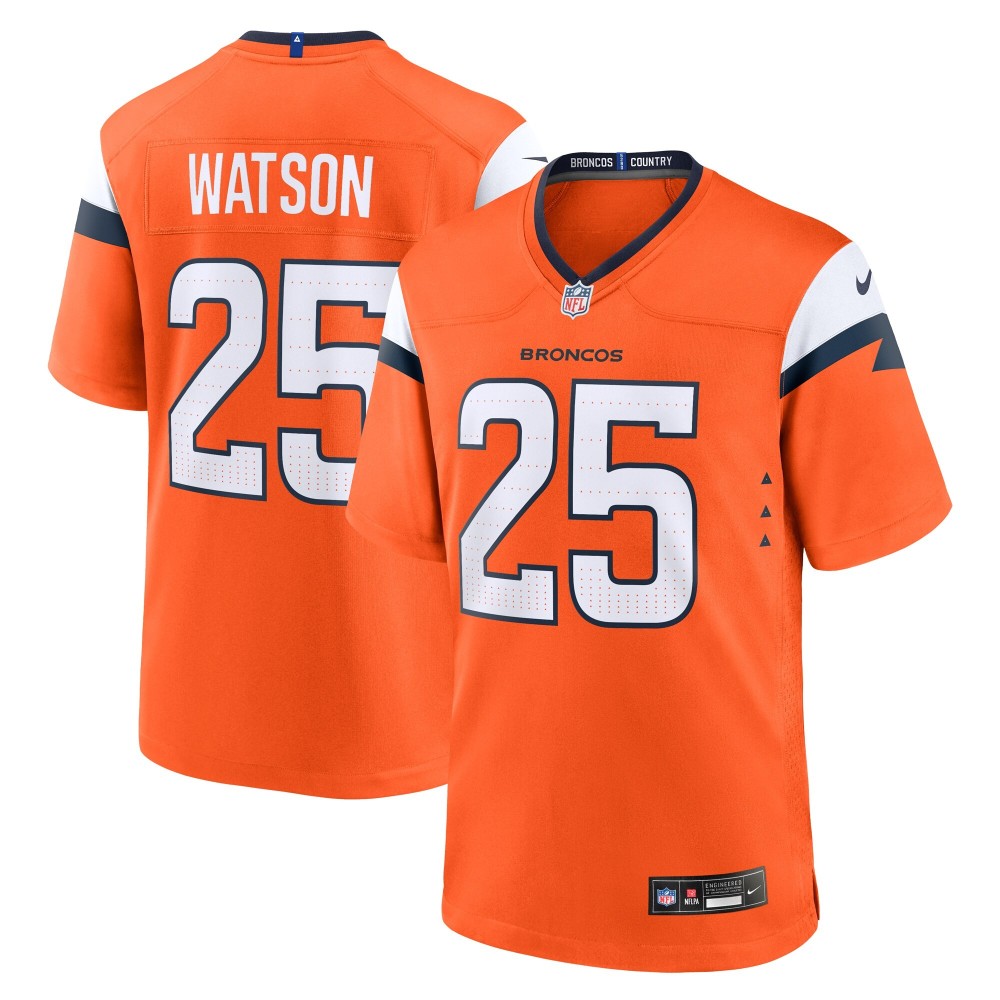 Men's Denver Broncos Blake Watson Number 25 Nike Orange Team Game Jersey