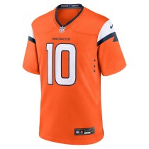 Men's Denver Broncos Bo Nix Number 10 Nike Orange Player Game Jersey