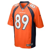 Men's Denver Broncos Brandon Johnson Number 89 Nike Orange Game Player Jersey