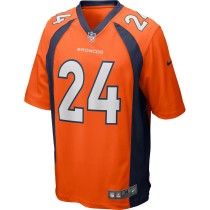 Men's Denver Broncos Champ Bailey Number 24 Nike Orange Game Retired Player Jersey